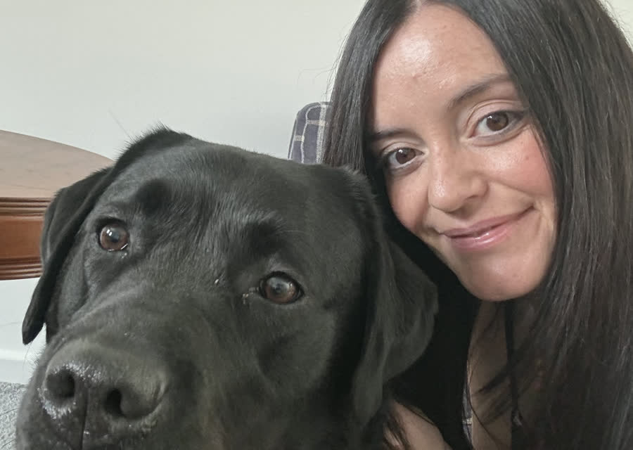 Emily with her dog Hollie